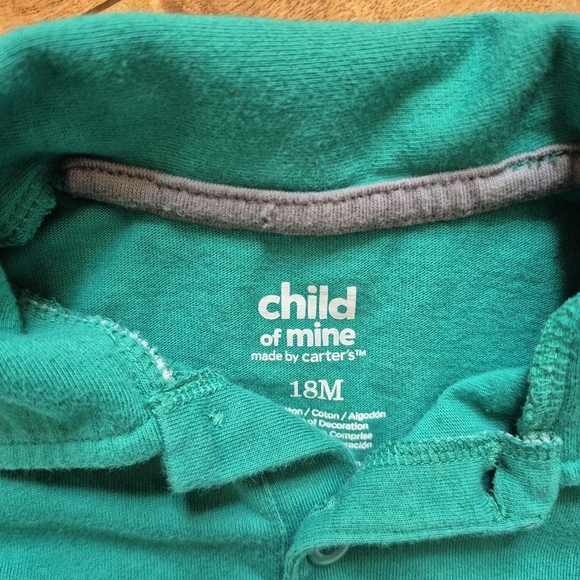 Carter’s Boy’s Green Turtle Collared T-Shirt – 18 Months - Picture 2 of 3